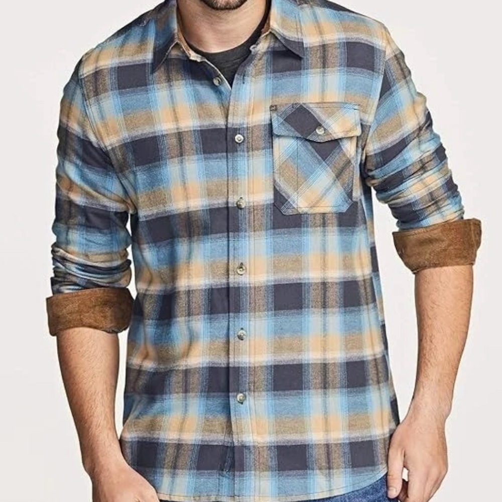 Men's Plaid Flannel in Blue and Brown